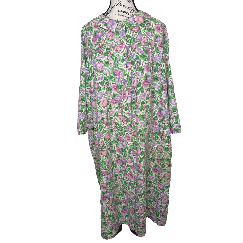 Carole Women’s House Coat Size XL Floral Print Multicolor Front Pockets